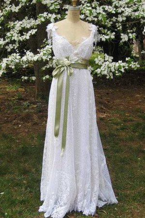 Abito da Sposa A-Line Spazzola Treno con Applique Semplice con Fusciacca