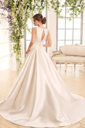 Abito da Sposa con Piega A-Line Semplice Moderno con Fusciacca