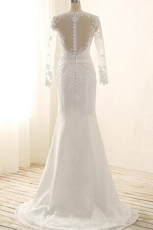 Abito da Sposa a Riva V-Scollo con Maniche Lunghe con Perline Elegante