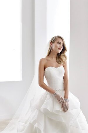 Abito da Sposa con Cascata Volant Cerniera con Increspato Radiosa in Chiffon