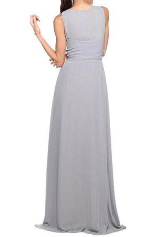 Abito da damigella A Terra A-Line V-Scollo in Chiffon
