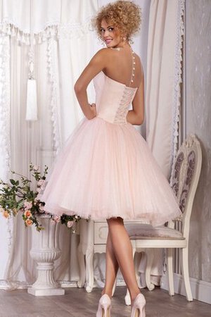 Abito Homecoming con Applique in Tulle A-Line con Piega con Bottone