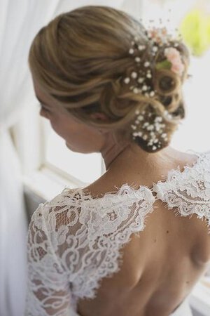 Abito da Sposa Sirena Buco Della Serratura Schiena con Applique in Pizzo Senza Maniche