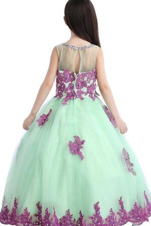 Abito da Cerimonia Bambini Naturale Ball Gown con Cristino A Terra con Applique