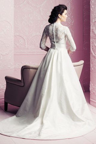 Abito da Sposa in Pizzo Queen Anne Stravagante Semplice con Tre Quarti Lunghezza Maniche