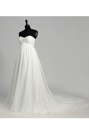 Abito da Sposa con Criss-cross Cuore Senza Maniche Premaman Coda A Strascico Corto