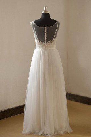 Abito da Sposa Largo con Nastro in Tulle A Terra Cappellino