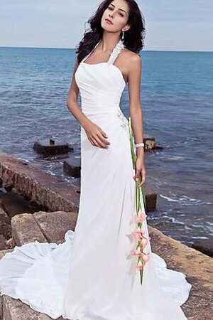 Abito da Sposa con Perline Tubino Naturale Anello a Riva