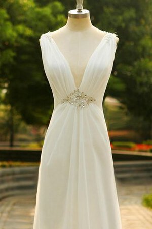 Abito da Sposa in Pizzo in Chiffon Allacciato Conotta V-Scollo