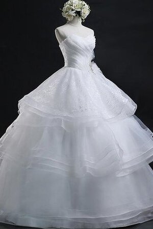 Abito da Sposa con Seghettato Stravagante Ball Gown Senza Maniche in Organza