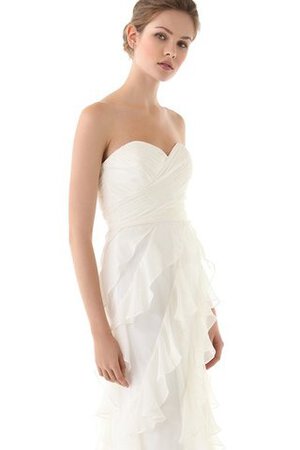 Abito da Sposa con Increspato Cuore Naturale a Riva con Increspature