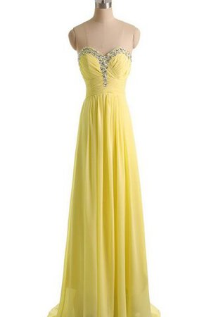 Abito da damigella A-Line in Chiffon Senza Maniche Naturale Cerniera