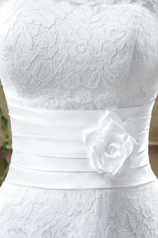 Abito da Sposa Senza Strap Allacciato con Fiore Cuore Mini