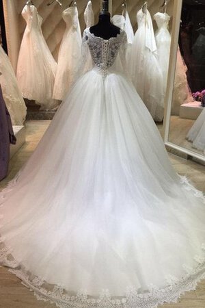 Abito da Sposa Radiosa con Maniche Lunghe con Fiocco Allacciato con Piega