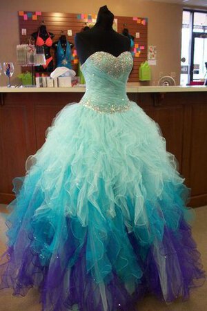 Abito Quinceanera Cerniera Buco Della Serratura Schiena in Taffeta A-Line con Piega