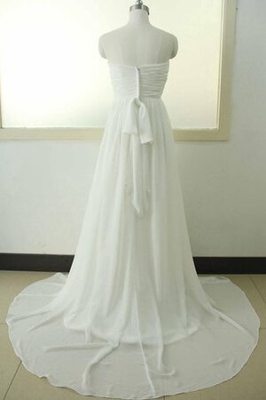 Abito da Sposa in Chiffon con Fiore in Raso A Terra Cerniera