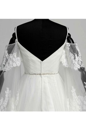 Abito da Sposa a Riva con Maniche Lunghe con Criss-cross Conotta Fuori dalla spalla