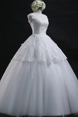 Abito da Sposa Moderno Lusso con Piega Semplice con Manica Corte