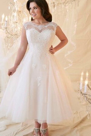 Abito da Sposa Buco Della Serratura Schiena in Pizzo Favola con Manica Corte in Tulle