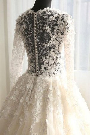 Abito da Sposa A-Line in Tulle Coda A Strascico Cappella Semplice in Pizzo