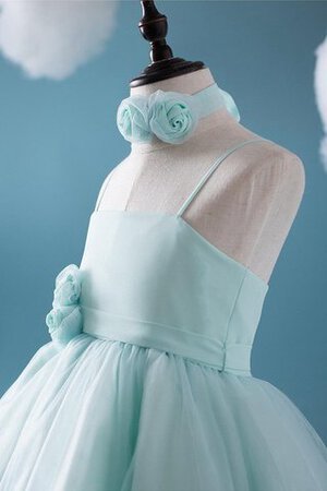 Abito da Cerimonia Bambini Conotta con Piega in Tulle A-Line con Criss-cross