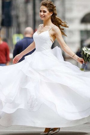 Abito da Sposa Sexy Lusso Senza Maniche in Pizzo con Seghettato