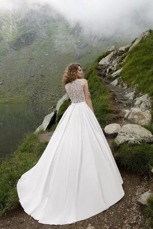 Abito da Sposa con Cristino Naturale Seducente Classico Senza Maniche