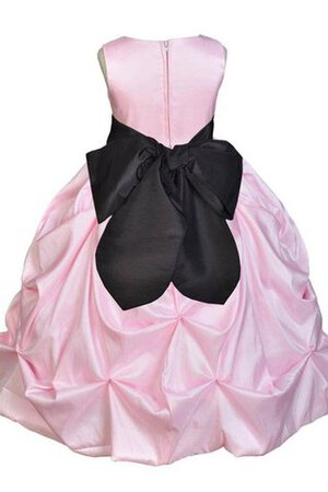 Abito da Cerimonia Bambini A-Line con Fiocco in Taffeta Cerniera con Increspature