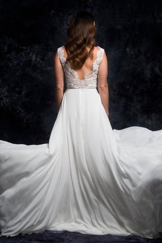 Abito da Sposa Profondo V-scollo A Terra in Pizzo V-Scollo Semplice
