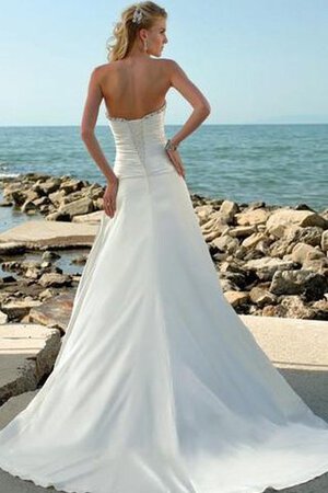 Abito da Sposa con Perline Senza Strap a Riva Naturale con Paillette