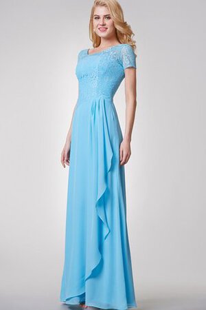 Abito mamma sposa A-Line V-Scollo con Manica Corte in Pizzo in Chiffon