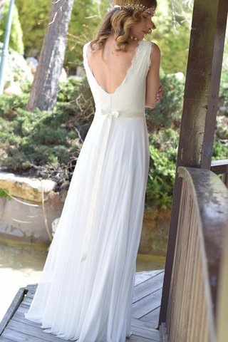 Abito da Sposa V-Scollo Senza Maniche Vintage Semplice con Fusciacca