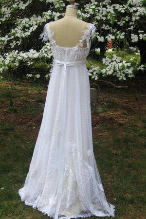 Abito da Sposa A-Line Spazzola Treno con Applique Semplice con Fusciacca