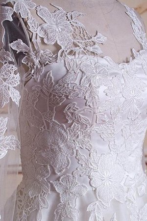 Abito da Sposa A-Line con Bottone Semplice con Maniche Lunghe con Applique