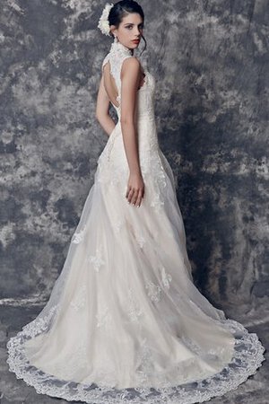 Abito da Sposa con Applique Stravagante Buco Della Serratura Schiena in Pizzo Classico