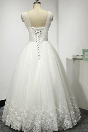 Abito da Sposa A-Line V-Scollo Senza Maniche Allacciato in Tulle