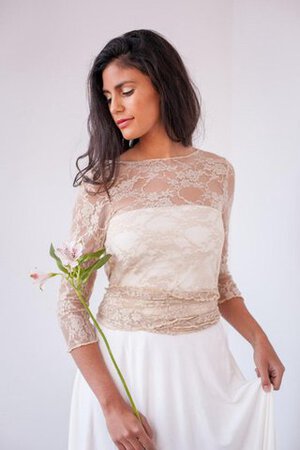 Abito da Sposa Vintage A-Line in Pizzo Senza Maniche con Festone