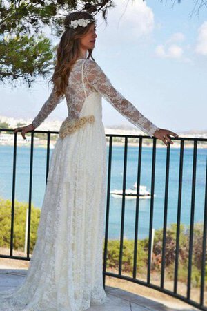 Abito da Sposa con Fiore decorato Largo A-Line in Pizzo