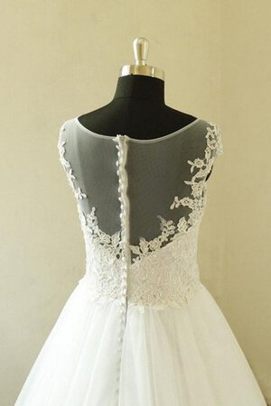 Abito da Sposa in Tulle a Spiaggia con Manica Corte Cappellino Vintage