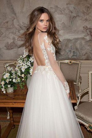 Abito da Sposa in Tulle A-Line in Pizzo Cappellino decorato