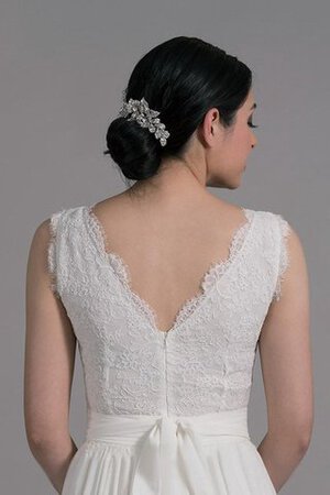 Abito da Sposa in Pizzo con Fiocco con Piega Cerniera con Nastro