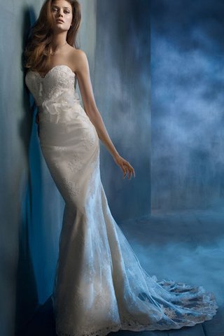 Abito da Sposa Schiena Nuda Moderno in Organza Senza Maniche Spazzola Treno