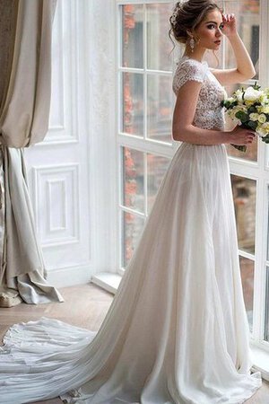 Abito da Sposa due Pezzi in Pizzo in Pizzo Cappellino Semplice