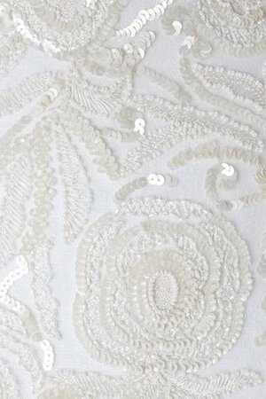 Abito da Sposa con Paillette Spazzola Treno con Perline con Applique V-Scollo