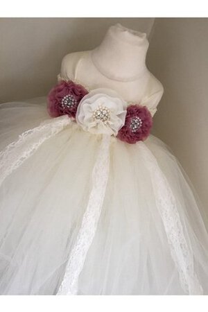 Abito da Cerimonia Bambini Senza Maniche con Piega decorato Tondo in Tulle