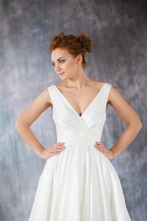 Abito da Sposa con Increspato Cerniera con Piega A-Line in Raso