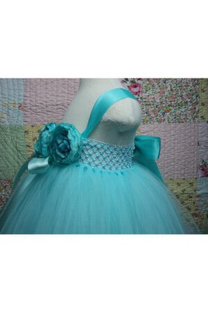 Abito da Cerimonia Bambini con Piega con Fusciacca con Increspature con Fiore Ball Gown