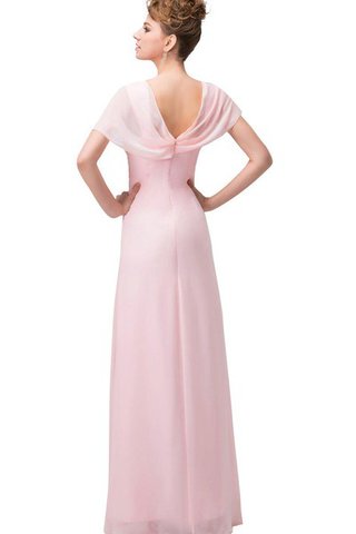 Abito mamma sposa Tondo in Chiffon con Increspato con Manica Corte con Fiore