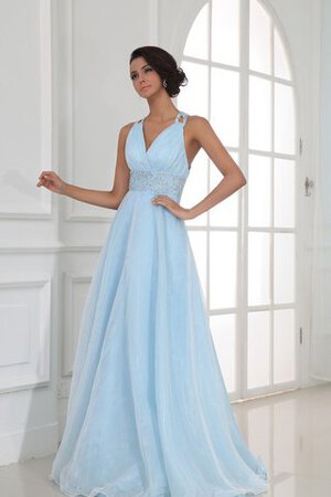 Abito da sera Moderno Senza Maniche in Chiffon in Organza A-Line