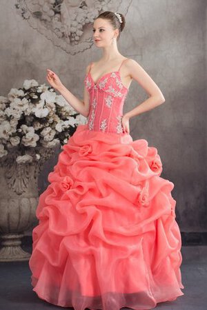 Abito Quinceanera Radiosa con Increspature con Applique Conotta